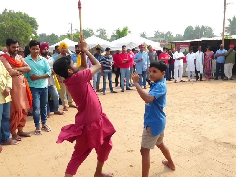 Young Boys Demonstrating the Pull Shot Technique in Pull Shot Gladiator, Rajasthan